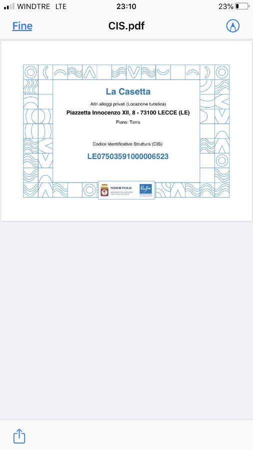 La Casetta Lecce Kültér fotó